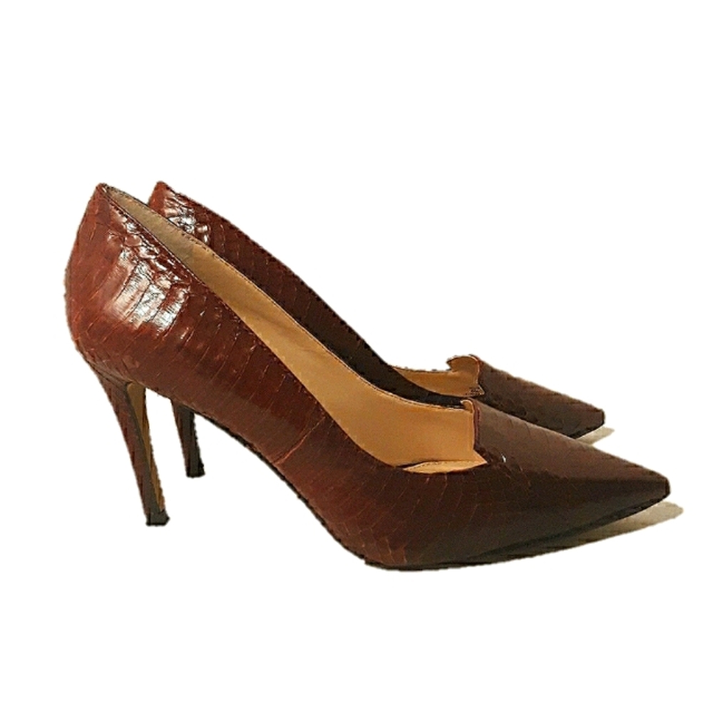 Vince Camuto Panan croc embossed leather stilettos